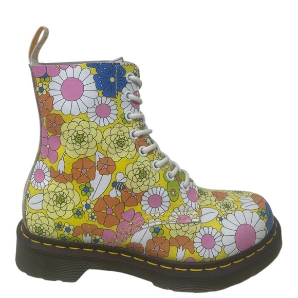 Rare Dr. Martens Pascal 1460 Floral Daisy Butterfly Print Leather Combat Boots 7 - Picture 14 of 14